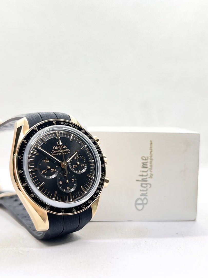 Pre Owned Omega Speedmaster Moonwatch "Sedna Gold" 310.63.42.50.01.001 Black Dial Winding Rose Gold Casing Rubber ( Mar 22 ) (Category: Watches) located in Singapore. Submitted by brightime (Listing ID 1442464487, Image 3). Description: Pre Owned Omega Speedmaster Moonwatch “Sedna Gold” 310.63.42.50.01.001 Black Dial Winding Rose Gold Casing Rubber ( Mar 22 ) ** Pre-Owned ** ** Unpolished Set, Mint Condition ** Model : 310.63.42.50.01.001 Also kn