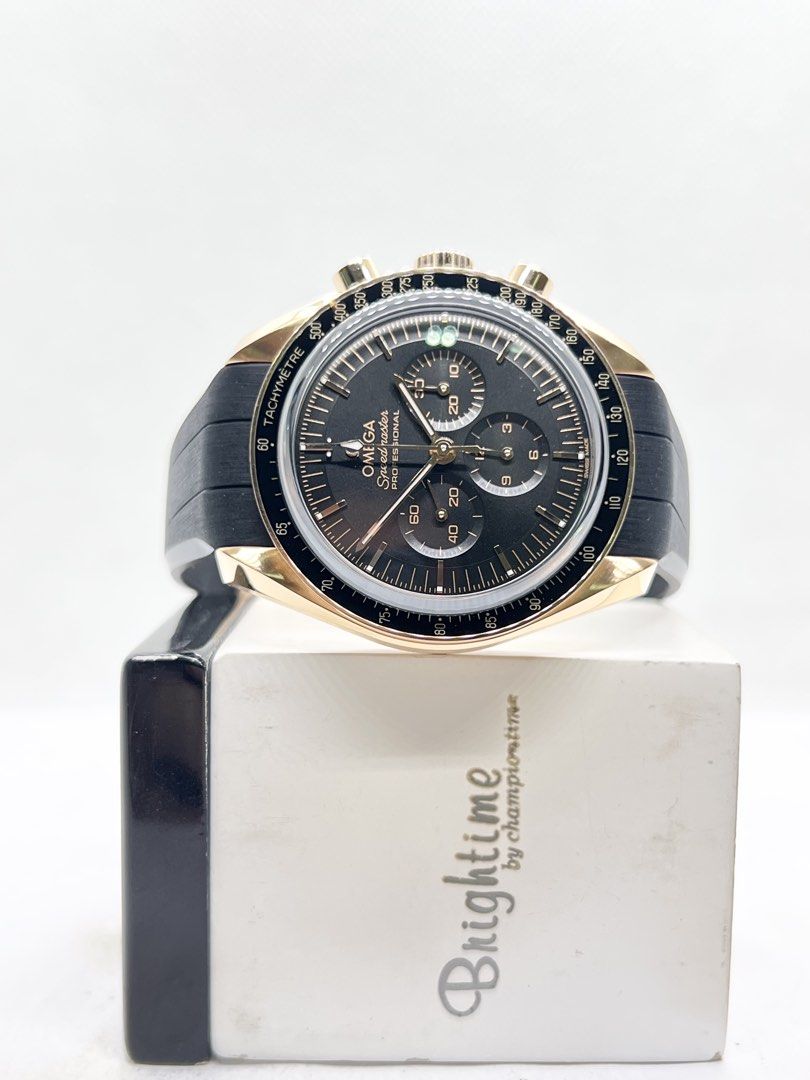Pre Owned Omega Speedmaster Moonwatch "Sedna Gold" 310.63.42.50.01.001 Black Dial Winding Rose Gold Casing Rubber ( Mar 22 ) (Category: Watches) located in Singapore. Submitted by brightime (Listing ID 1442464487, Image 2). Description: Pre Owned Omega Speedmaster Moonwatch “Sedna Gold” 310.63.42.50.01.001 Black Dial Winding Rose Gold Casing Rubber ( Mar 22 ) ** Pre-Owned ** ** Unpolished Set, Mint Condition ** Model : 310.63.42.50.01.001 Also kn