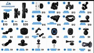 Motorcycle Camera Phone Holder Mount Accessories Ball Mount 25mm Helmet lock Clamp double socket arm