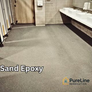Sand Epoxy | Flakes Epoxy | Pebbles epoxy | Toilet floor Flakes | Kitchen floor epoxy paint | Epoxy paint | Epoxy painting | Epoxy flakes | Anti slip flooring | Toilet floor renovation | Toilet wall and floor flakes epoxy | Flex
