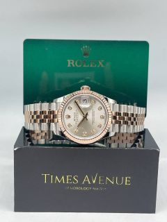 Brand New 2026 Jul Rolex Datejust 31 Two-Tone Rose Gold Jubilee Fluted Bezel 278271 "Silver 10PT Diamond"