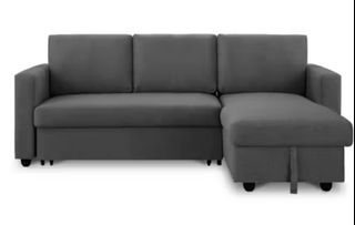 Hipvan Mia L-Shaped Storage Sofa Bed - Graphite