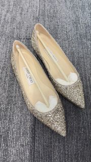 Jimmy Choo Glitter Flats Size 35.5