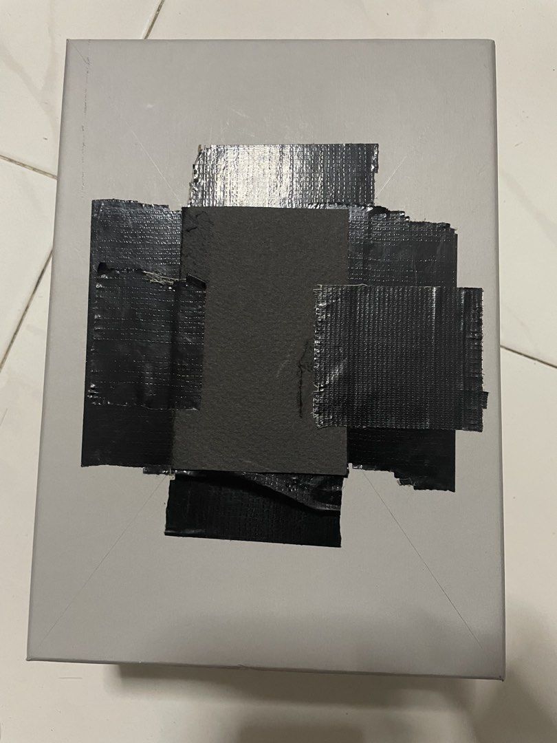 Pinhole Box Camera (no Photographic Paper) For Darkroom for Photography HOERA Grey Storage Box with Black Spray Paint (Category: Cameras) located in Singapore. Submitted by spoingus (Listing ID 1448805784, Image 2). Description: - Pinhole box camera suitable for darkroom for photography - Black lid with duct tape application on exterior. - A small red label is for the pinhole camera to see through after opening the duct tape on the side - No phot