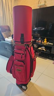 PGM Red Golf Bag with Travel Hard Cover (like new)