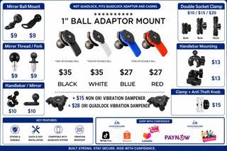 1” Ball Adaptor Mount Not Quadlock Ball Mount