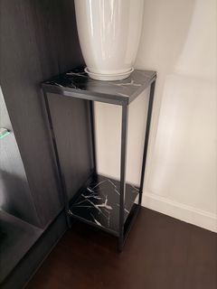 Marble Print Metal Plant Stand / Side Table