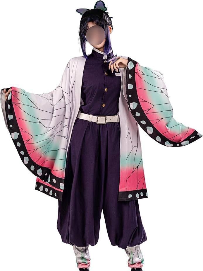 Demon Slayer Kimetsu No Yaiba KNY Shinobu Kocho & Kanao Tsuyuri, Kanae Cosplay Outfits Sword Butterfly Clips Available Nezuko Wig (Category: J-Wave Merchandise) located in Singapore. Submitted by spoingus (Listing ID 1449396042, Image 1). Description: - Selling 2 Demon Slayer cosplay outfits separately. - Shinobu Kocho set includes: uniform, butterfly-wing haori, wig and accessories (belts, butterfly hair clips and leg warmer) (Size M & L) both n