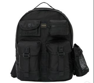 Porter DAYPACK WITH POUCHES - Porter Black Nylon Backpack with Multiple Pockets