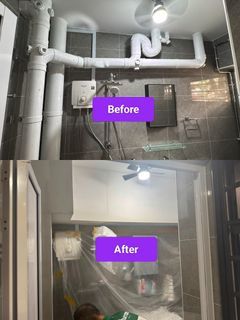 Cheapest Toilet pipe box-up /Gas pipe box-up /water pipe box-up /Flush wall /Partition wall/ Archwall/Archway /Entrance Way/Aircon Pelmet /Light /Electric /Home renovation service /Affordable/Contractor/Plastering /Hacking
