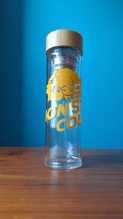 Glass Water Bottle with Bamboo Lid and Tea Infuser