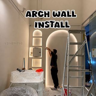 Professional partition wall install/arch wall install/false ceiling install/glass panel install/glass partition/swing door with black frame install/box up/access pane install/light, L box install/pipe box up/electrical work/cove light,tv wall install/ID