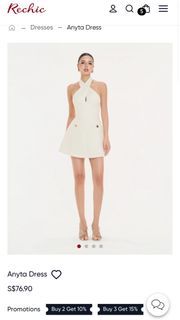Rechic Anyta Dress - White Halter Neck Mini Dress