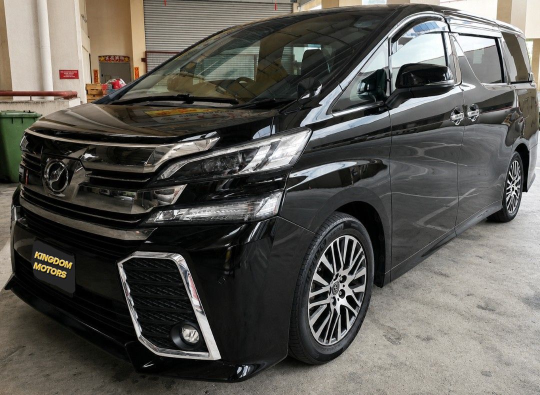Toyota Vellfire 2.5 Z G-Edition 7-Seater (A) (Category: Used Cars) located in Singapore. Submitted by kingdom_motors (Listing ID 1450100559, Image 1). Description: 🔥 Toyota Vellfire 2.5A Z-G Moonroof 🔥 ⭐️ 100% Accident Free ⭐️ Super low mileage (103,000km) (10,300km / year) ⭐️ 2Owner ⭐️ Stock engine ⭐️ Z-G Spec Bodykit ⭐️ Carbon Fibre Steering Wheel ⭐️ Ambient Lighting ⭐️ 18" Toyota Rims w Michelin Tyres ⭐️ Android Auto / Apple Carplay ⭐️ Keyle