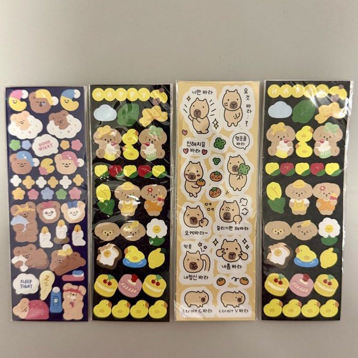 Korea art box stickers cute sticker sheets stickers hand drawn stickers sticker pack (Category: Craft Supplies & Tools) located in Singapore. Submitted by cornmaster_ (Listing ID 1450286644, Image 1). Description: $2 each Get all 4 at $6 tracked delivery (+extra $2).