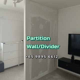 Partition wall/Divider wall/false ceiling install/gypsum board install/plywood install/touch up plaster/door installation/electrical work/arch wall install/painting service/rockwool install/soundproof wall install/L box installation/light install/ID