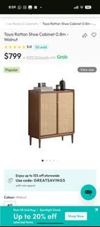 Hipvan Taya Rattan Shoe Cabinet Walnut brand new