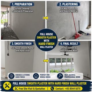 Professional Smooth Plastering Service | Full House Wall Plaster & Hard Finish