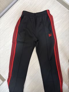 Rep Needles Track Pants Black and Red