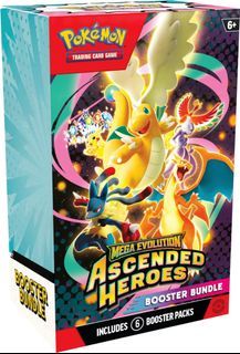 Shrinked Pokemon TCG Mega Evolution Ascended Heroes Booster Bundle - 6 Packs