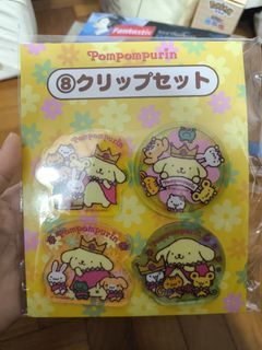 BRAND NEW Pompompurin Kuji Pompompurin clips Set Sanrio Kawaii Stationery