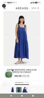Arcade Aspen Broderie Anglaise Dress in Cobalt
