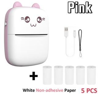 Mini Thermal Printer with 5 Rolls refill