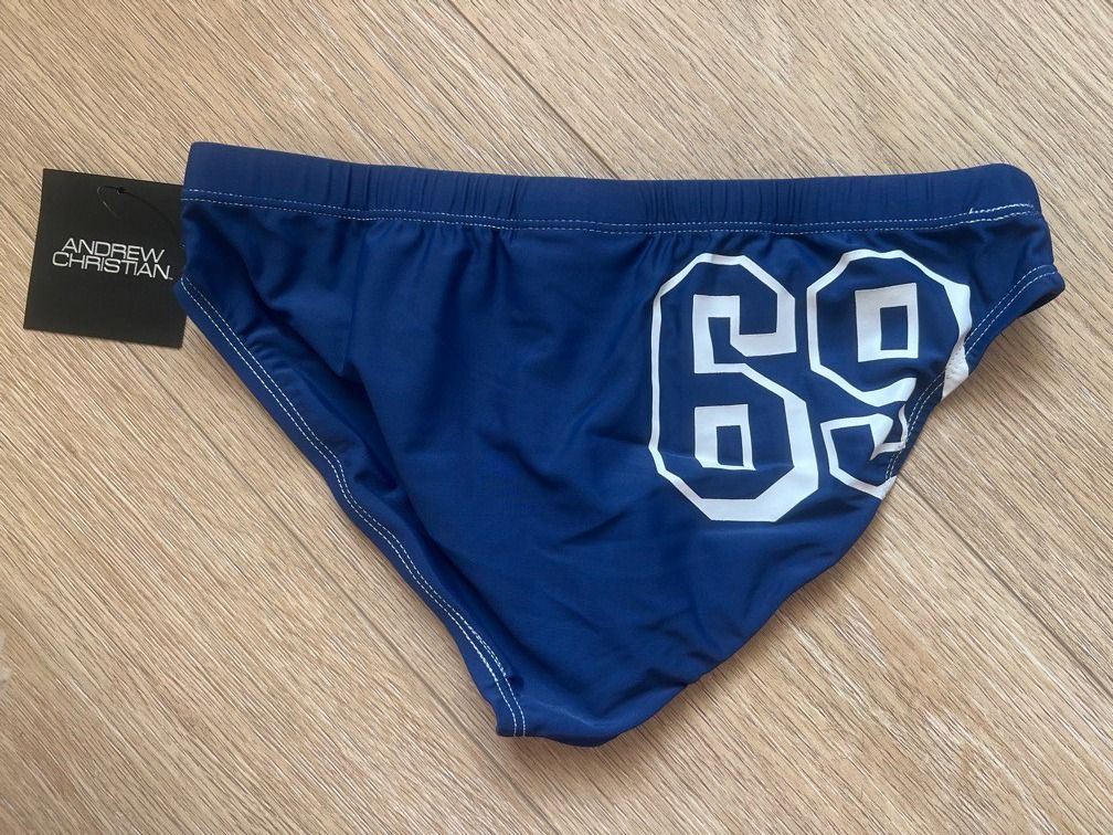 [S Size] Andrew Christian Water Polo Bikini Swimming Trunks (Category: Swim Trunks & Board Shorts) located in Singapore. Submitted by snapply21 (Listing ID 1451145994, Image 4). Description: Brand new with tag. Andrew Christian has discontinued. Own a piece of iconic vintage brand. .