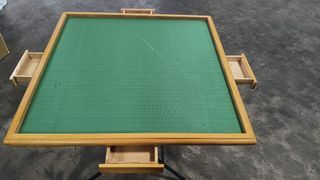 Wooden Mahjong Table with Drawers