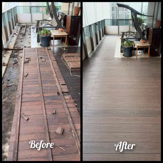✨ Deck Restoration service✨/Wpc Decking Installation /Composite Decking Installation /Aluminium support  base/Balcony decking/Decking Repair/Decking sanding & varnish /Quick response /quality workmanships / HDB,Condo,landed,shops,official spaces