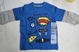 Carter's Baby Long Sleeve T-Shirt 3M – Mommy's Little Hero | Blue | Brand New