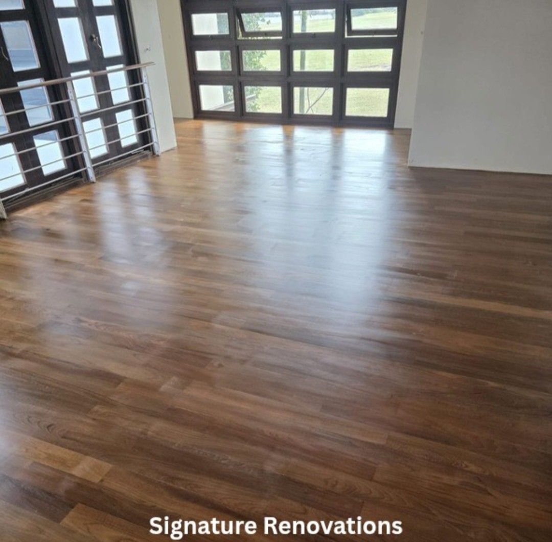 Parquet floor Varnish | Machine sanding polishing | Water damage repair | Stain repair | Scratch remove | Staircase repair | Staircase polish | kitchen top polish | Basin top polish | Deck repair| Deck installation | (Category: Parquet Flooring) located in Singapore. Submitted by signature_renovations (Listing ID 1441153985, Image 7). Description: Professional Parquet Floor Polish & Restoration Service Bring back the beauty and shine of your wood