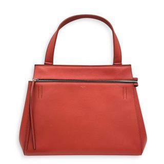 Celine Edge  Top Handle Bag Large Red in Calfskin, Silver hardware