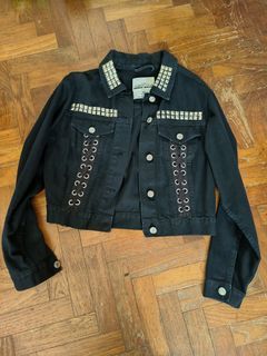 Emo grunge punk alt style jacket with studs detail