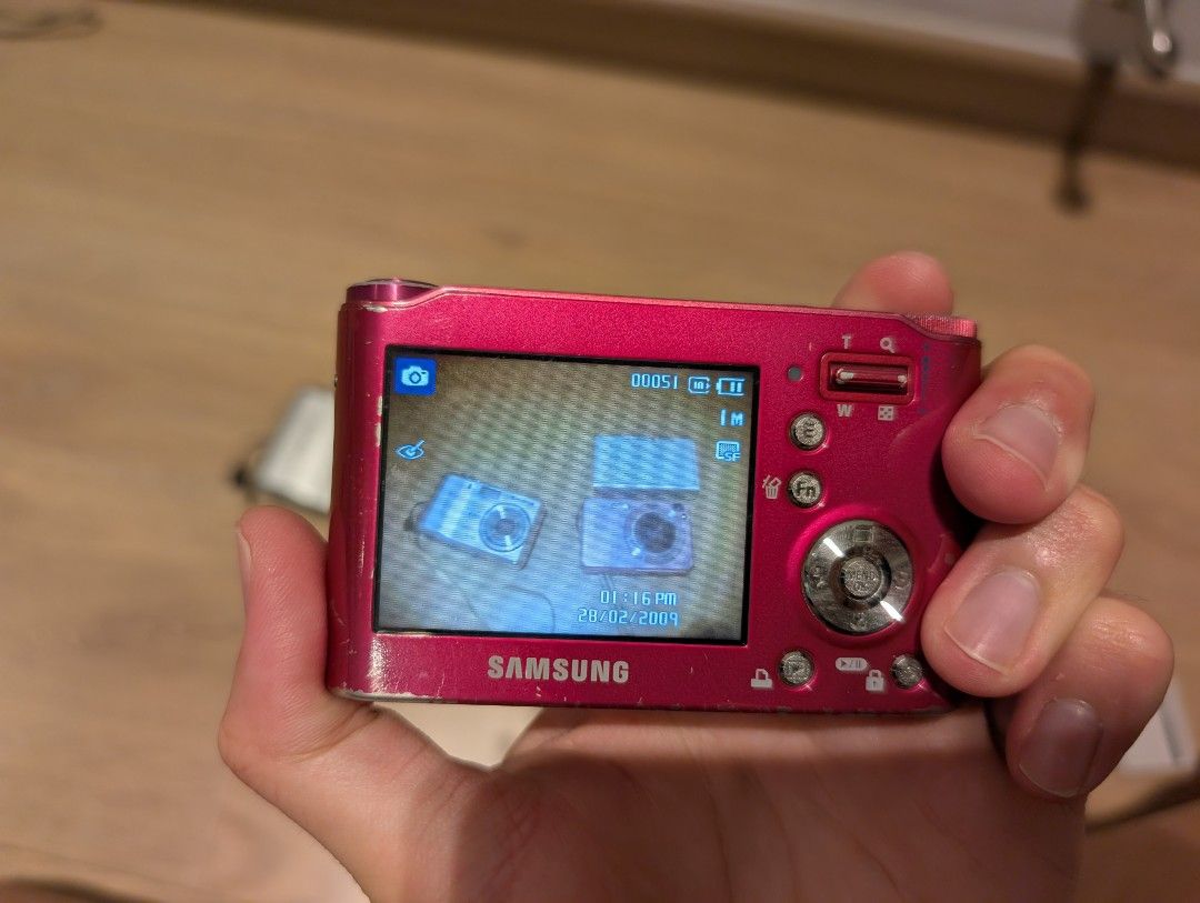 Y2K Digital Cameras (Category: Cameras) located in Singapore. Submitted by solidgood (Listing ID 1452290196, Image 10). Description: Sony W120 Pink - $80 (Pic 2) 😅 Flash is not working ✅ Zoom works ✅ Comes with battery and charger ✅ Screen is clear and clean Fujifilm Finepix F460 - $100 (Pic 4) ✅ Screen is clear and clean ✅ Flash and zoom works ✅ Comes with battery, charger and memory card 😅 Sometimes there is lines on the picture (but once you