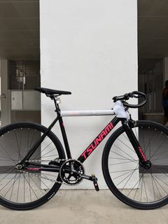[Instock] Full Bike Brand New Tsunami  SNM 100 [Black Pink] Fixed Gear Fixie / Bicycle  (Tags , Bicycle , Bike , Trek, Giant, Merida, Specialized, Cannondale, Polygon, Java, Fuji, Aventon, Cinelli, Engine11, Leader ）