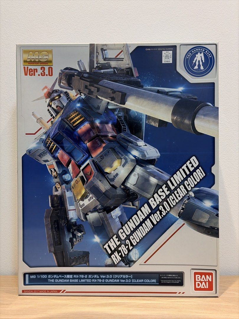 Bandai MG The Gundam Base Limited RX-78-2 Gundam Ver.3.0 Clear Color (Category: Gundam Model Kits) located in Singapore. Submitted by eternalgene (Listing ID 1452717884, Image 1). Description: - Master Grade 1/100 Scale Model Kit - RX-78-2 Gundam Ver.3.0 - Clear Color Version - Exclusive to The Gundam Base - Bandai (Made in Japan) - Released in 2017 - Ideal for Gundam collectors and fans Bundle deals available. Feel free to mix and match.