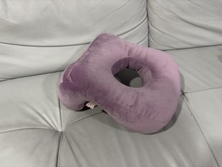 Desk Nap Pillow with Arm Hole - Purple Velvet, Ergonomic Face-Down Rest