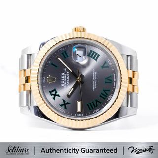 2023 NOS BRAND NEW Rolex Datejust 41mm Half Gold Wimbledon Dial 126333