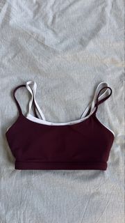 Anya Active Double Up Sports Bra Burgundy Size S