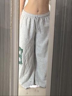 Grey Baggy Rhinestone Sweatpants
