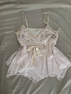Pink Beaded Babydoll Top