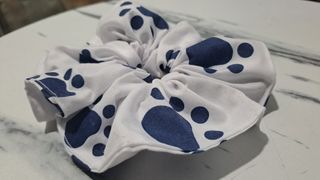 BN blue cute paw print 
Cotton Large Scrunchie
diameter 13cm before stretch
Hair Accessory

material