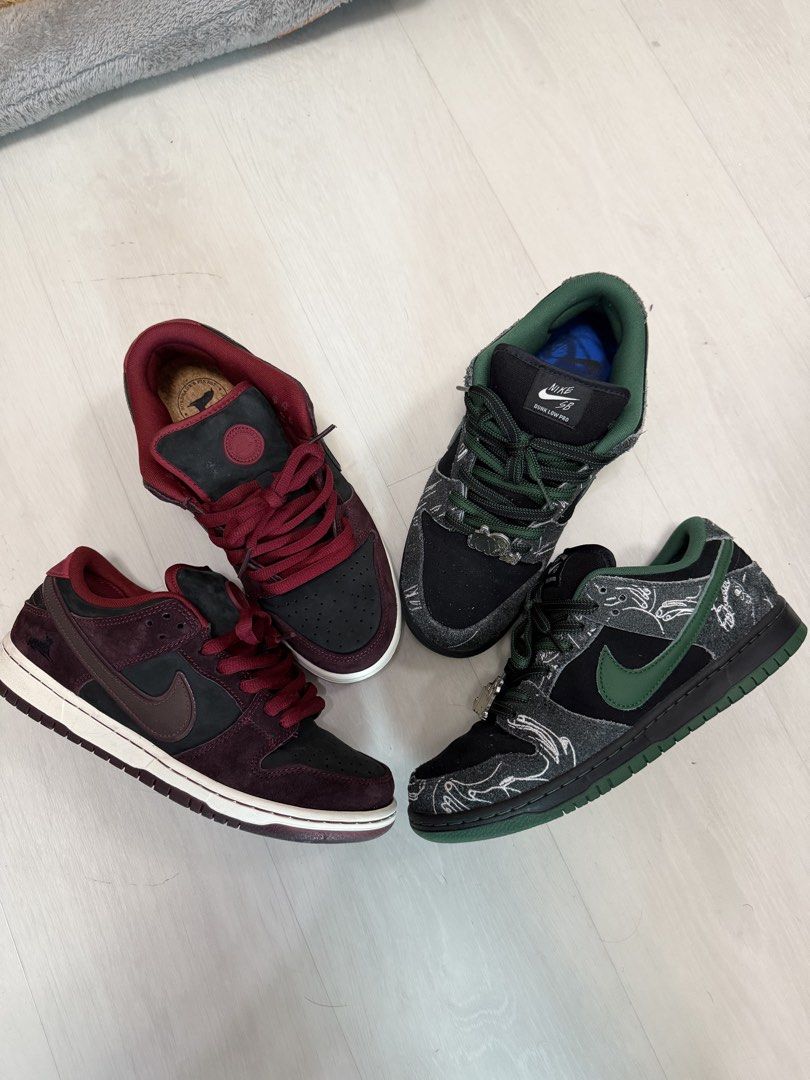 Nike SB dunk low riot there skateboards (Category: Sneakers) located in Singapore. Submitted by copz4days (Listing ID 1448395070, Image 1). Description: Price is for both pairs Riot - US8, used 9/10, og all There - US8.5, used 9/10, og all.