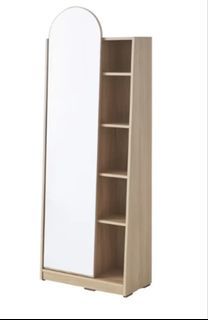 HipVan Maple Wood Storage Cabinet with Full Length Mirror