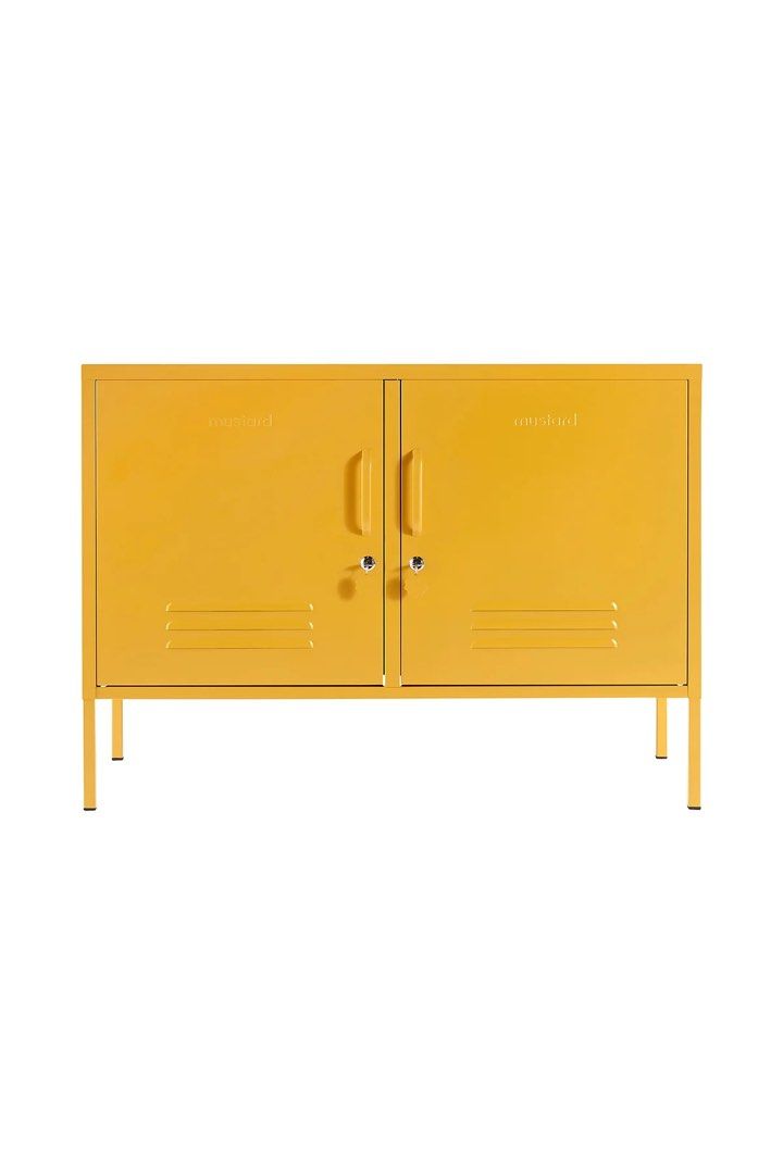 Mustard Lowdown Cabinet - Yellow Metal Locker Style (Category: Shelves, Cabinets & Racks) located in Singapore. Submitted by injeaniusly (Listing ID 1453124330, Image 2). Description: Brand new in box, bought two and never got around to assembling the other HAHA. Pick up at the north at my unit, postal given upon confirmation! It’s like 20kg or something so please make sure you have your own trolley or something. Retails $450. - Bright yellow met