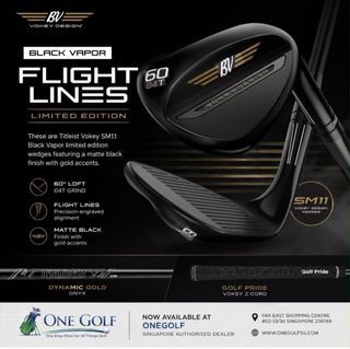 NEW 2026 Titleist LIMITED EDITION Black Vapor Flight Line SM11 Vokey 44,46,48,50,52,54,56,58,60 Deg Wedge                                                      (ONEGOLF is an AUTHORISED TITLEIST DEALER) [SM 11 Gap, Sand, Approach, Lob Golf Wedge]