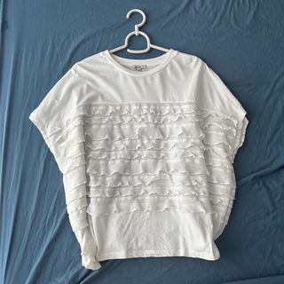 niko and... Tiered Ruffle Boxy Top white frill T-shirt - Japanese Brand