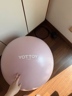 [Set] Pink Rubber Yoga Ball with Pump