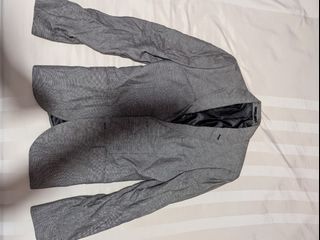 Topman Tailored Suit Blazer (Grey Textured / Micro-Pattern)